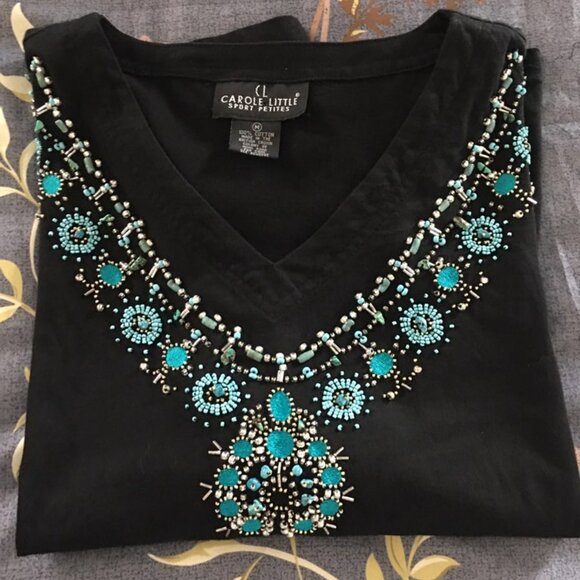 Carol Little black beaded shirt - Picture 4 of 5